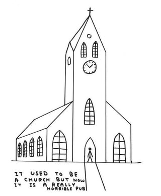 David Shrigley, Untitled (Church), 2018 contemporary Works on Paper by the British Artist.