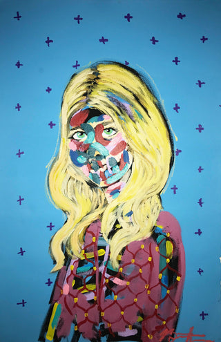 Bradley Theodore, Purple Crosses, 2017 contemporary Works on Paper by the Caribbean Artist.