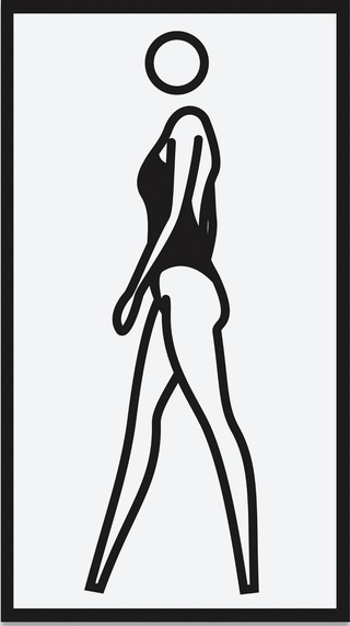 Julian Opie, Monique Walking, 2004 contemporary Sculpture by the British Artist.