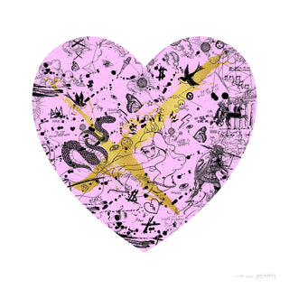 Joseph Klibansky, She Came to Break Hearts Pink / Gold, 2020 contemporary Print by the Dutch Artist.