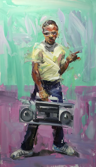 Paul Wright, In The Beginning, 1983 contemporary Painting by the British Artist.