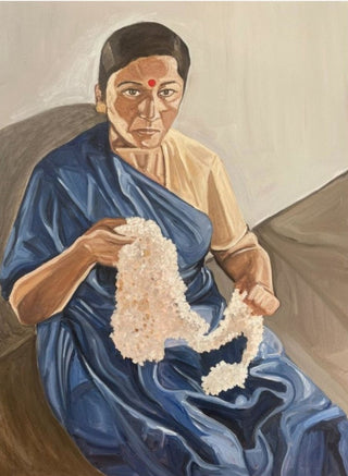 Raghav Babbar, Flowers for Ceremony, 2023 contemporary Painting by the British Artist.