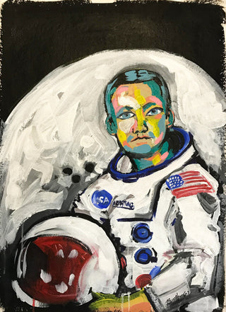 Bradley Theodore, Neil Armstrong Commission, 2016 contemporary Works on Paper by the Caribbean Artist.