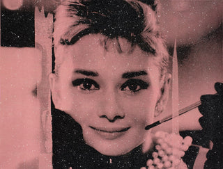 Russell Young, Audrey Hepburn - New York Pink, 2023 contemporary Print by the British Artist.