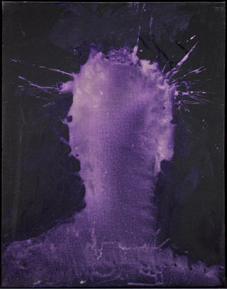 Richard Hambleton, Shadow Head with Purple Background, c.1952-2017 contemporary Painting by the Canadian Artist.