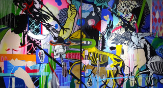 Dan Baldwin, Migration Diptych, 2016 contemporary Painting by the British Artist.