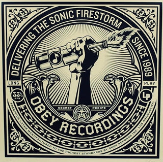 Shepard Fairey, 50 Shades of Black – Sonic Firestorm, 2014 contemporary Print by the American Artist.