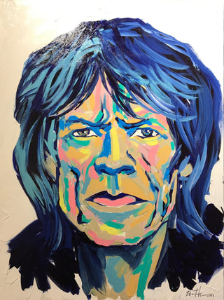 Bradley Theodore, Mick Jagger, 2016/2017 contemporary Painting by the Caribbean Artist.