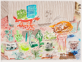 David Hockney, Ink Test, 2019 contemporary Print by the British Artist.