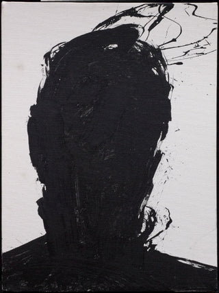 Richard Hambleton, SHADOW HEAD WITH WHITE BACKGROUND, 1992 contemporary Painting by the Canadian Artist.