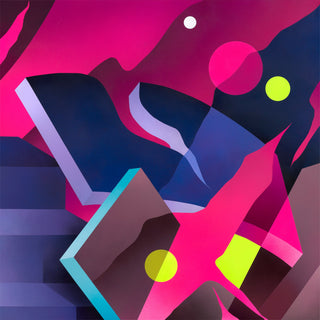 Mikael B, Night Walk #1, 2023 contemporary Painting by the Danish Artist.