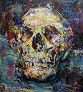 Paul Wright, Bonehead (skull), 2016 contemporary Painting by the British Artist.