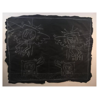 Keith Haring, Subway Drawing, 1980s contemporary Works on Paper by the American Artist.