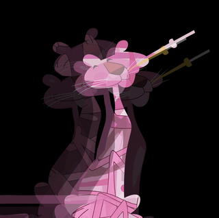 Jerkface, Blinking Pink, 2020 contemporary Print by the American Artist.