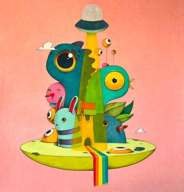 This painting by Oscar Llorens, Village 02, is coveted by young art collectors, according to art market statistics.
