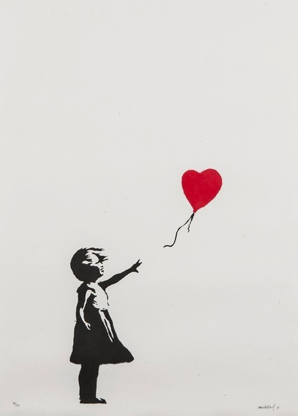 For those wondering how to invest in fine art, prints by blue chip artists like this Banksy, Girl with Balloon, are a low risk, high return option.