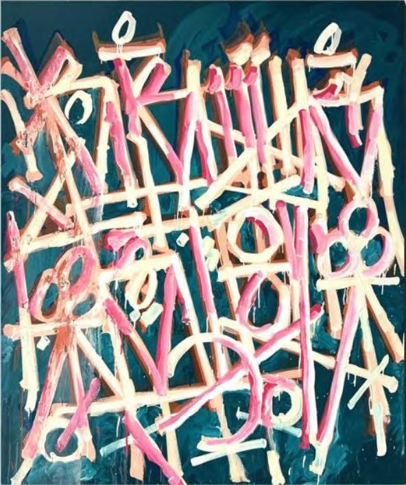  A 2025 mark making art piece by RETNA, titled Baby Cakes is an excellent option for those interested in investment in art by established artists