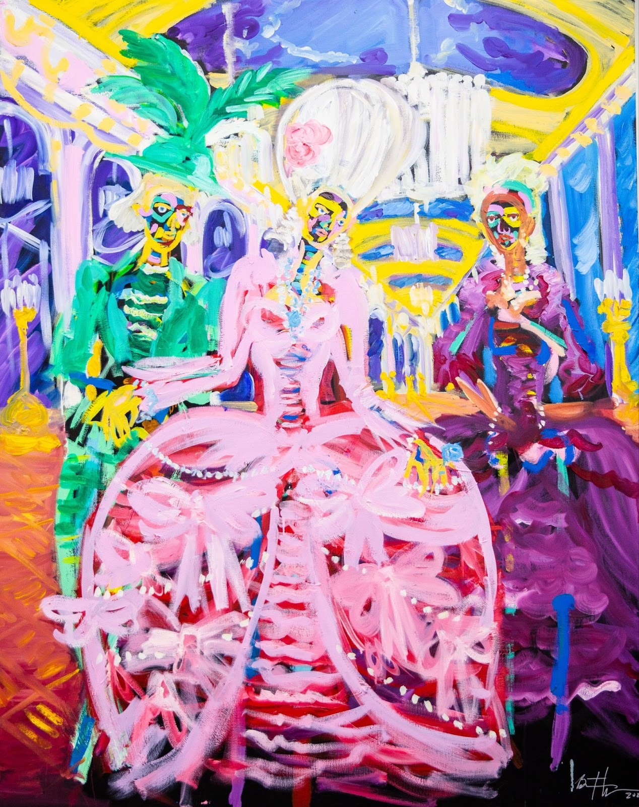 This Contemporary modern Renaissance art by Bradley Theodore, Marie Antoinette (2020) retains historical subject matter, using modern brushstrokes.
