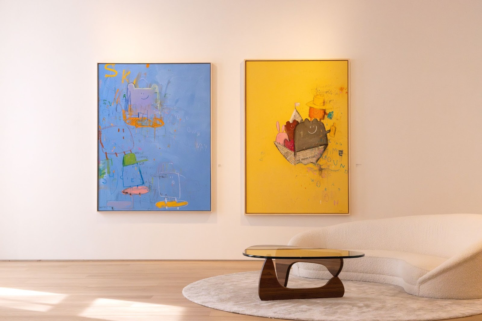 Ivan Monta&ntilde;a&rsquo;s Contemporary Naive art works in the group exhibition &lsquo;Paradiso&rsquo; (2025) at Maddox Gallery