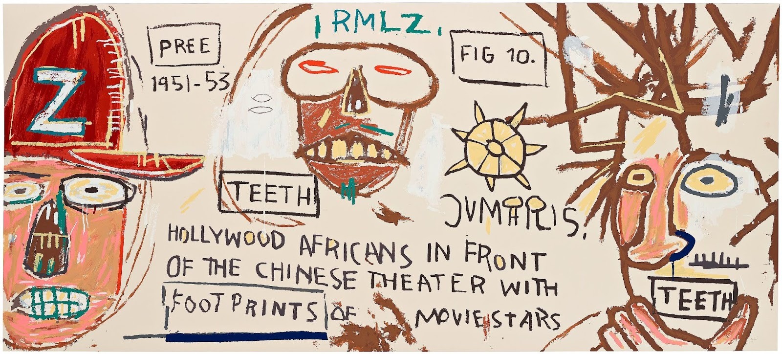 Jean-Michel Basquiat, Hollywood Africans (1983/2015) was painted during the Basquiat peak years and reproduced in a limited edition.