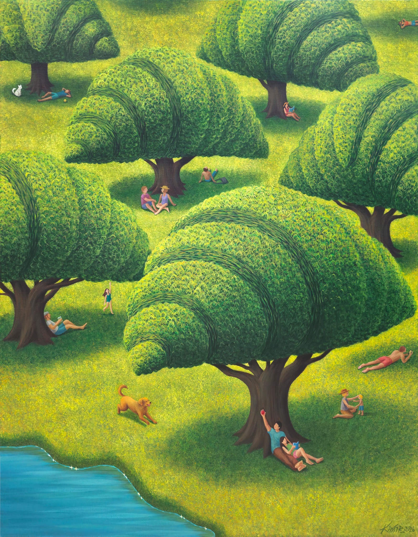 In her upcoming contemporary nature art series, Mulgil Kim explores nature shaped like pastries, in Croissant Trees (2025)