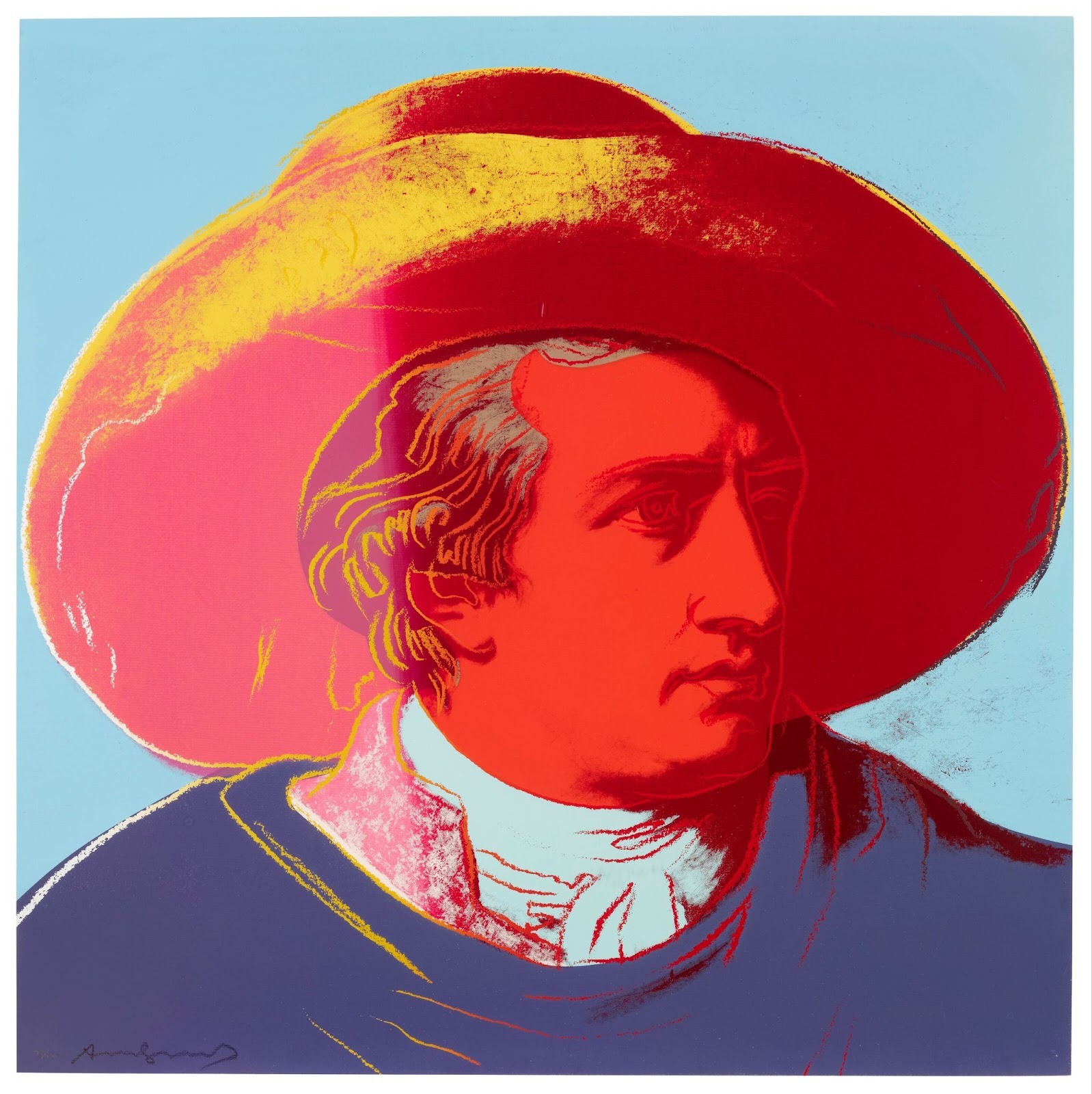 Andy Warhol reimagined the question, What is a Portrait? When he screenprinted Pop art imagery of the famous poet and playwright Goethe (1982)