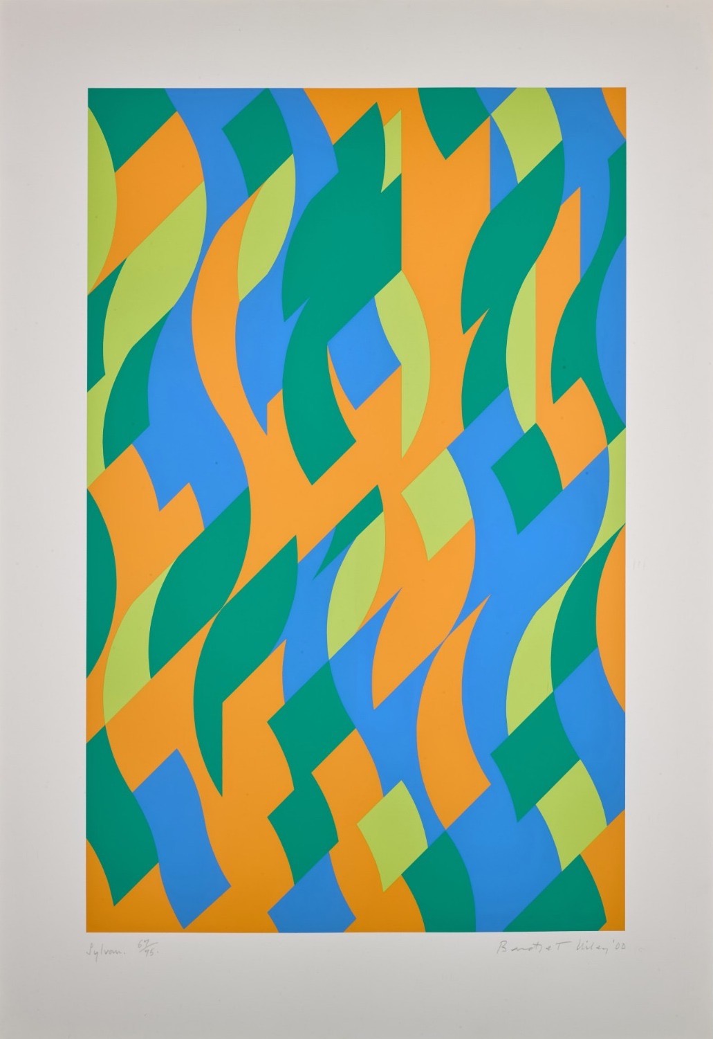 Contemporary abstract paintings such as Bridget Riley&rsquo;s, Sylvan (2000) use rhythmic, curved shapes in green, blue and orange.